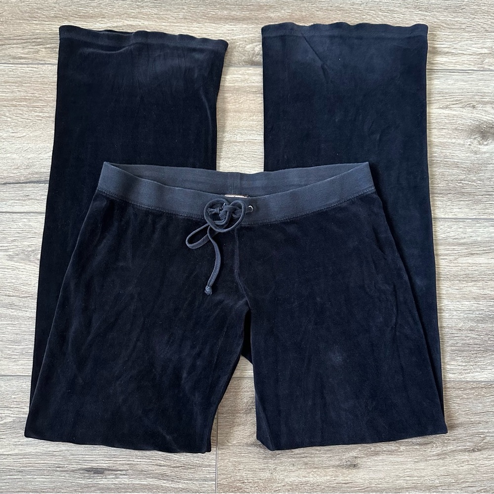 Juicy Couture Black Velour Track Pants size small